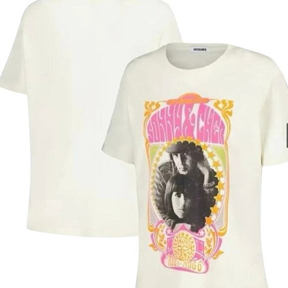 DAYDREAMER Sonny & Cher Melody Fair Boyfriend Tee, Size M, New w/o Tag MSRP $88 - Picture 2 of 7